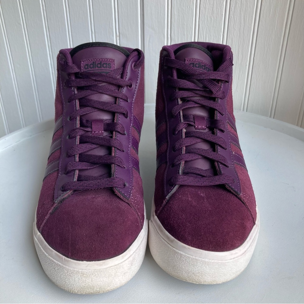 Adidas Neo Cloudfoam Deep Purple High Top Sneaker Womens 8 Shoe - Picture 13 of 15
